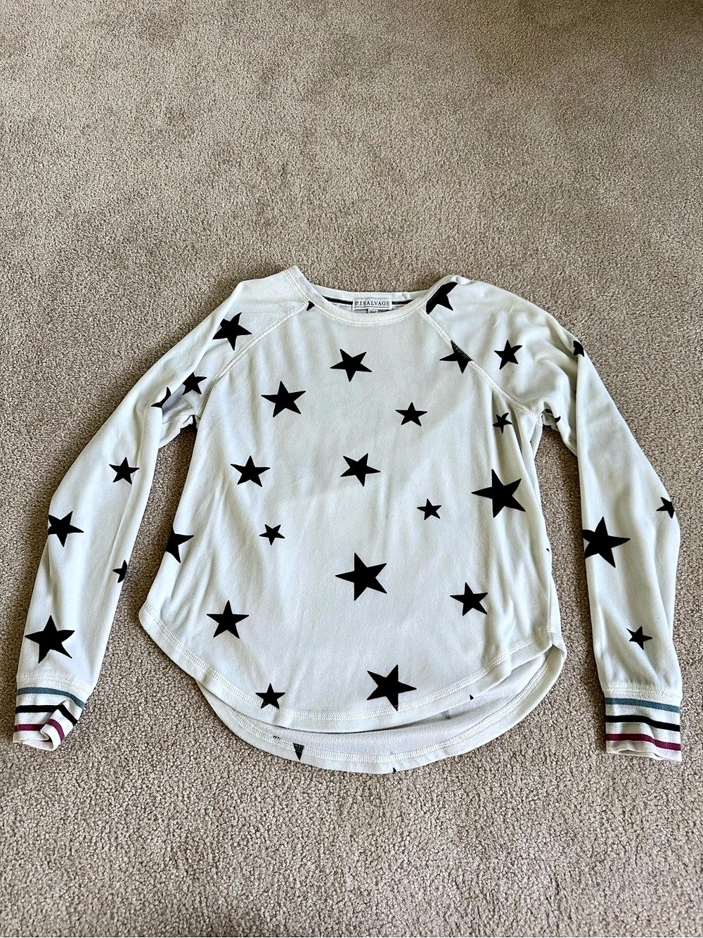 P.J. Salvage American Honey Star Print Long Sleeve Top Size XS